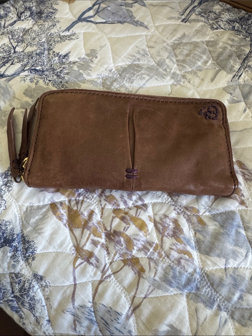 Brown Leather Zip Wallet for Women - Unbranded